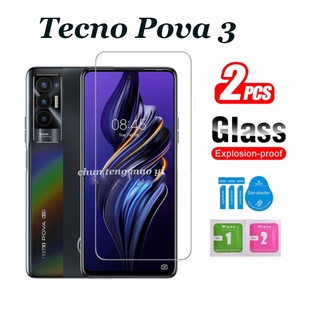 (2 ชิ้น) ฟิล์มกระจกนิรภัยกันรอยหน้าจอ HD แบบใส 9H สําหรับ Tecno Pova 3 Tecno Pova 2 Pova 5G Pova Neo