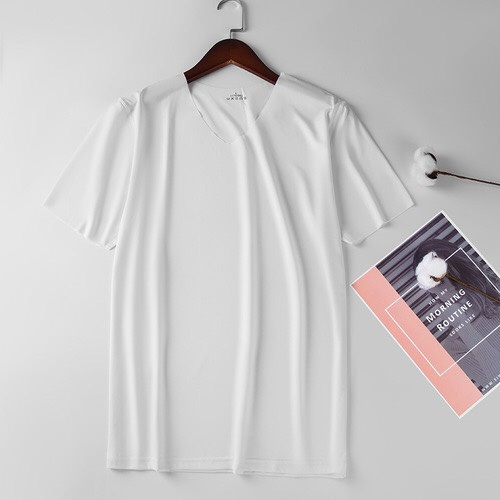 ภาพสินค้าtshirt ️(พร้อมส่ง) ️ เสื้อยืดชาย ใส่สบาย คอวี 6 สี ใส่เที่ยว ใส่นอน ออกกำลังกาย ผ้าระบายอากาศ100% จากร้าน pantiwa_shop บน Shopee ภาพที่ 7