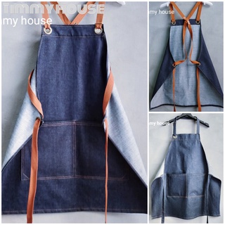 ผ้ากันเปื้อนยีนส์ minimal apron by Timmy house art &amp; craft รุ่น revolution-o สินค้าระดับพรีเมี่ยม ราคาถูก