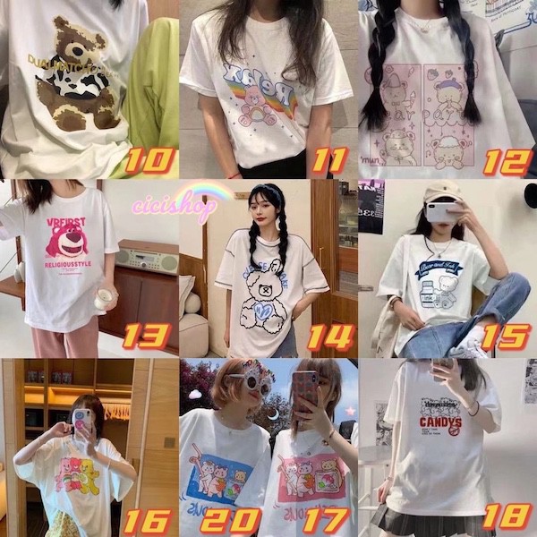 ภาพหน้าปกสินค้าCicishop(สุ่มลาย)เสื้อยืดแขนสั้นลายการ์ตูนสุดฮิตสีๆน่ารัก(C90) จากร้าน cicishop1 บน Shopee