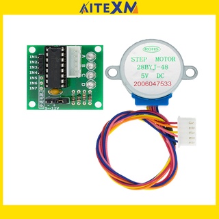 มอเตอร์เกียร์ 5V 4-Phase 28Ybj-48 Dc + Uln2003 บอร์ดไดร์เวอร์ Uln2003 Pic Mcu Diy