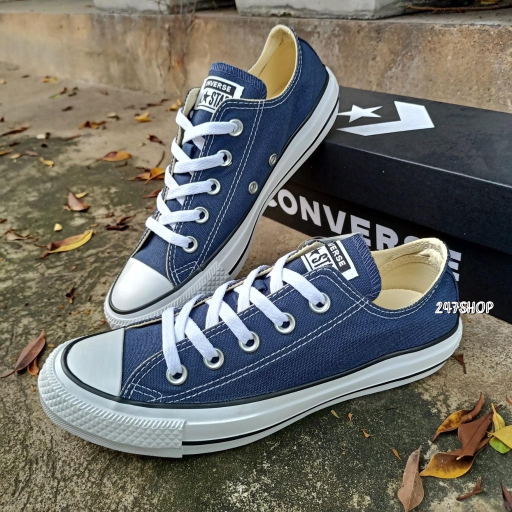 รองเท้าคอนเวิร์ส-รองเท้าผ้าใบ-ออลสตาร์-converse-all-star-ox-navy-m9697cna-ของแท้-100-พร้อมส่ง