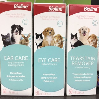 Bioline - น้ำยาเช็ดหู น้ำยาเช็ดคราบน้ำตา สำหรับสุนัข แมว และ กระต่าย
