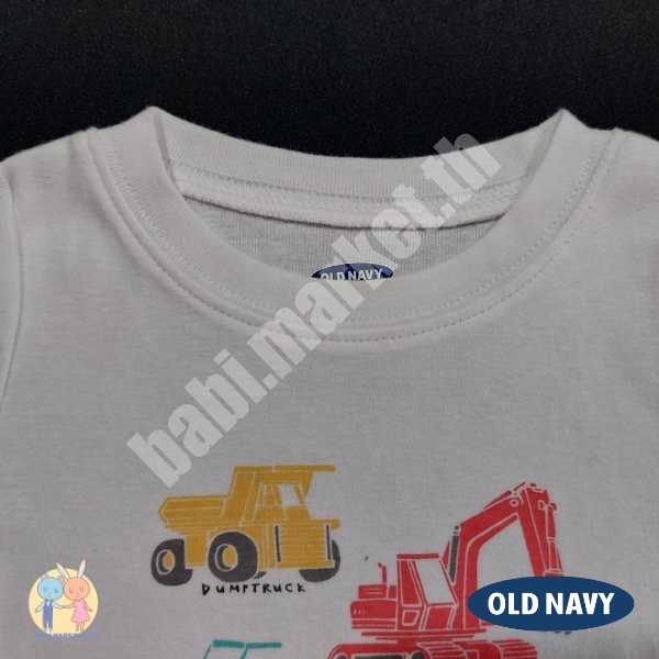ของใหม่-เสื้อยืดแขนสั้นเด็ก-unisex-แบรนด์-old-navy-ลายรถตัก