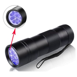12 LED Light Ultraviolet Lamp Torch Cash Fluorescer Marker Checker Battery