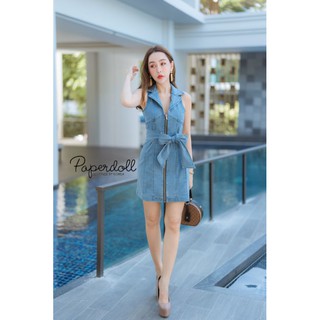 Paperdoll : เดรสยีนคอปกซิปหน้า