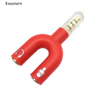 Easyturn อะแดปเตอร์แยกสายหูฟัง ไมโครโฟน รูปตัว U 3.5 มม. 2 in 1