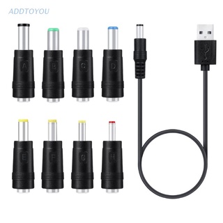 【3C】 8In1 5V Usb To Dc 5.5X2.1มม.3.5มม.4.0มม.4.8มม.6.4มม.5.5X2.5มม.6.3มม.สายชาร์จสําหรับพัดลมระบายความร้อน