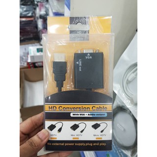 สายแปลง HDMI เป็น VGA มีช่องเสียบเสียง พร้อมส่ง