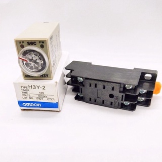 H3Y-2  ทามเมอร์แบบอนาล็อค 2คอนแทค 8ขา 5A แหล่งจ่าย 24VDC พร้อมช็อกเก็ต