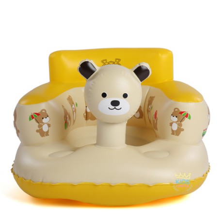เก้าอี้หัดนั่งเป่าลม-เก้าอี้กหัดนั่งกินข้าว-หมีน้อยไซด์ใหญ่สีชมพู-เป่าลมเนื้อ-pvc-หนาพิเศษ