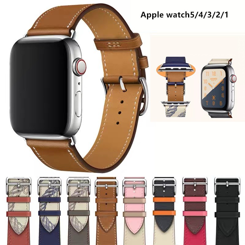 ภาพหน้าปกสินค้าพร้อมส่งจากไทย สายสำหรับ Apple watch ทุกSeries SE 6/5/4/3/2/1 สายหนัง Leather Band