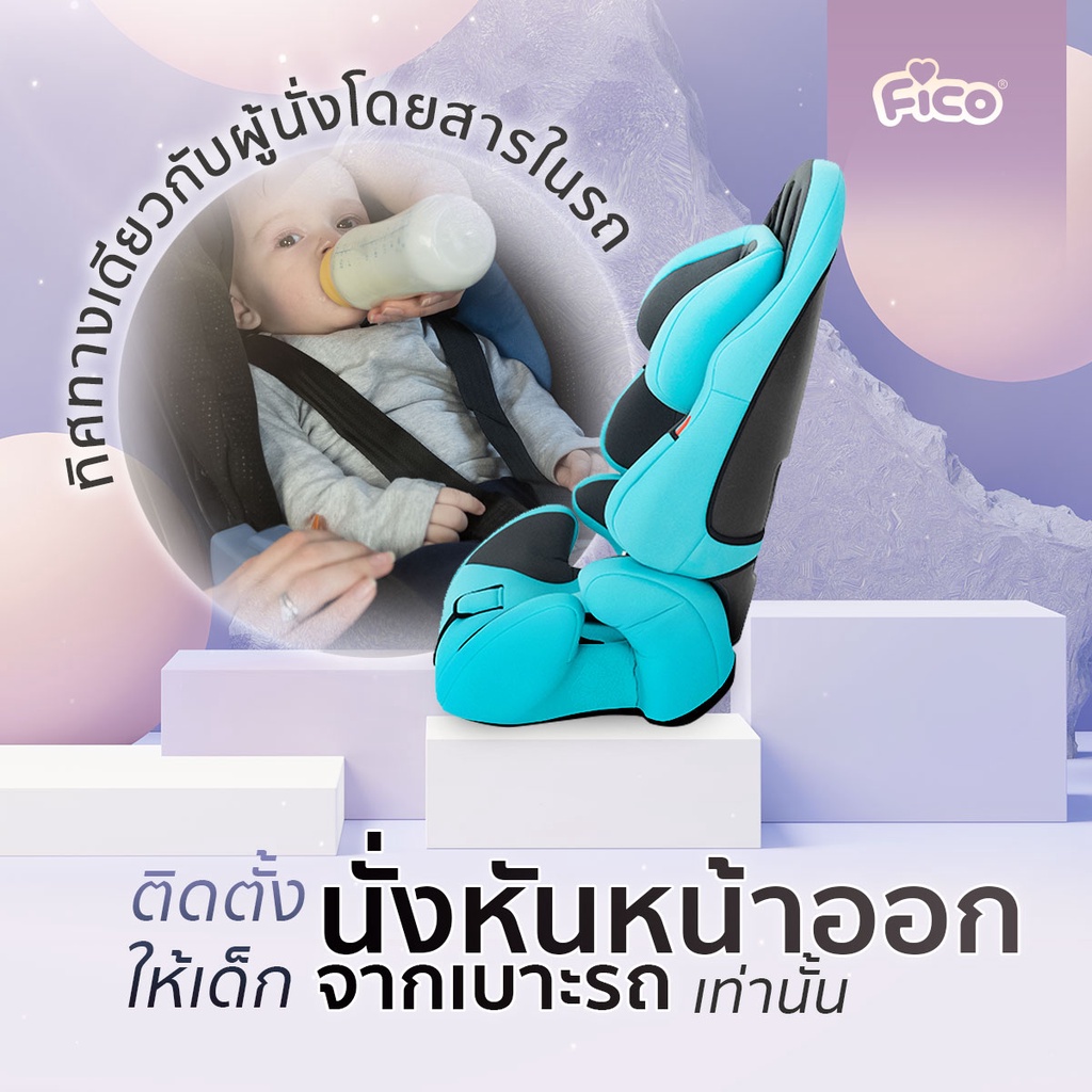 ภาพสินค้าFico คาร์ซีท ทรงสปอร์ต รุ่น RA-G New เบาะกว้าง นั่งสบาย รองรับเด็กได้ถึง 12 ขวบ  ลดเพิ่ม 10% จากร้าน fico_officialshop บน Shopee ภาพที่ 3