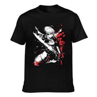 เสื้อยืดลําลอง พิมพ์ลายอนิเมะ Saber Fate Stay Night สําหรับผู้ชาย