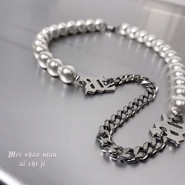 sale-สร้อยคอโซ่ไข่มุกฮิปฮอป-misbhv-pearl-necklace-พร้อมส่ง