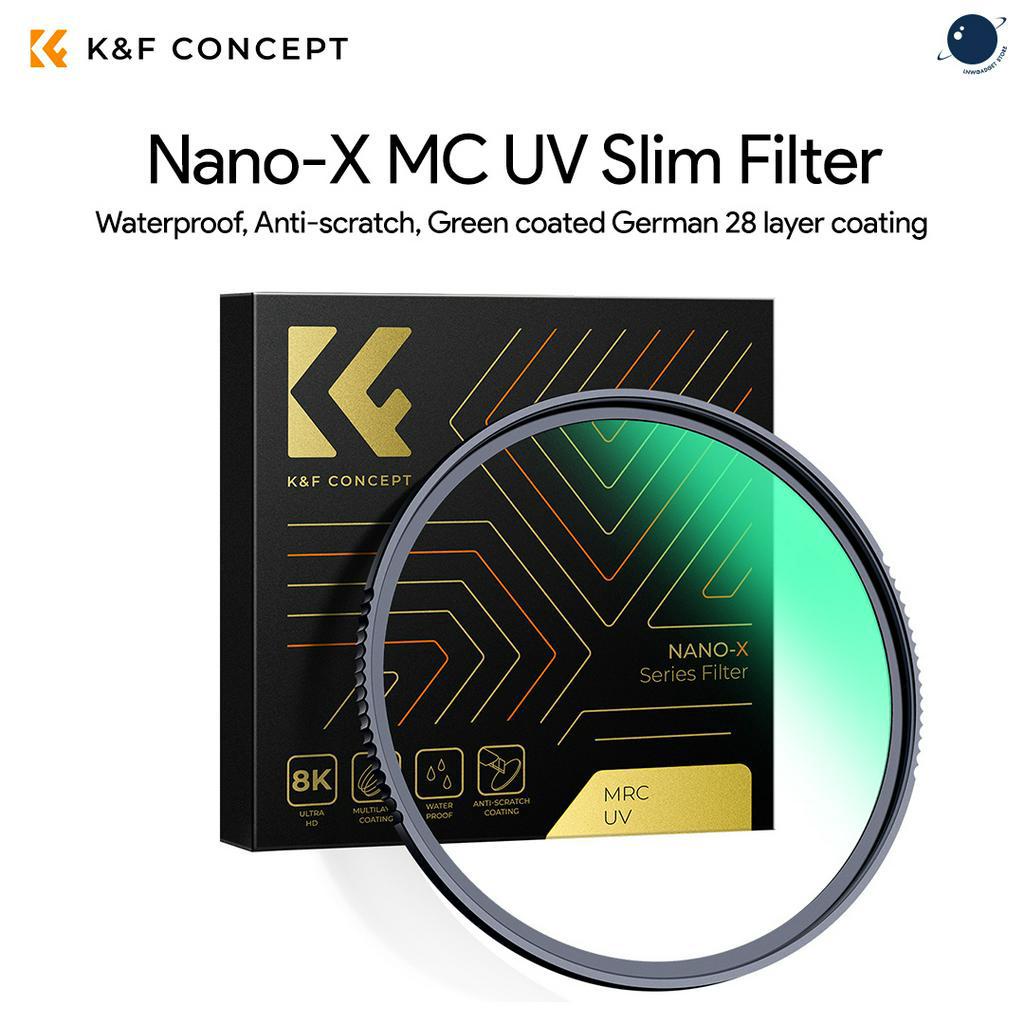 K&F Concept Filtro MCUV 58mm - Nano Revestimiento 28 Capas, Vidrio Óptico AGC Japón, Marco Ultrafino 3.3mm (Nano X Series)