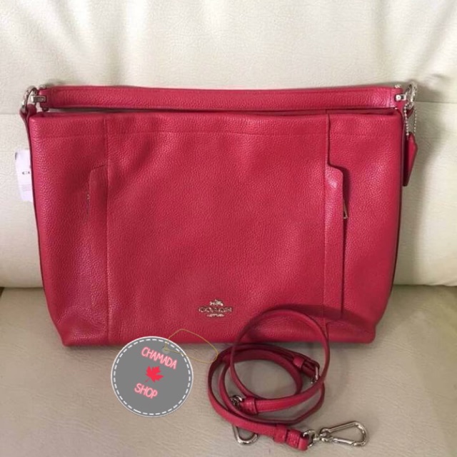 coach-กระเป๋าหนังสีแดง-true-red-อะไหล่ทอง