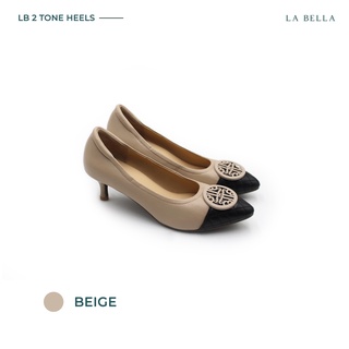 สินค้า LA BELLA รุ่น LB 2 TONE HEELS - BEIGE