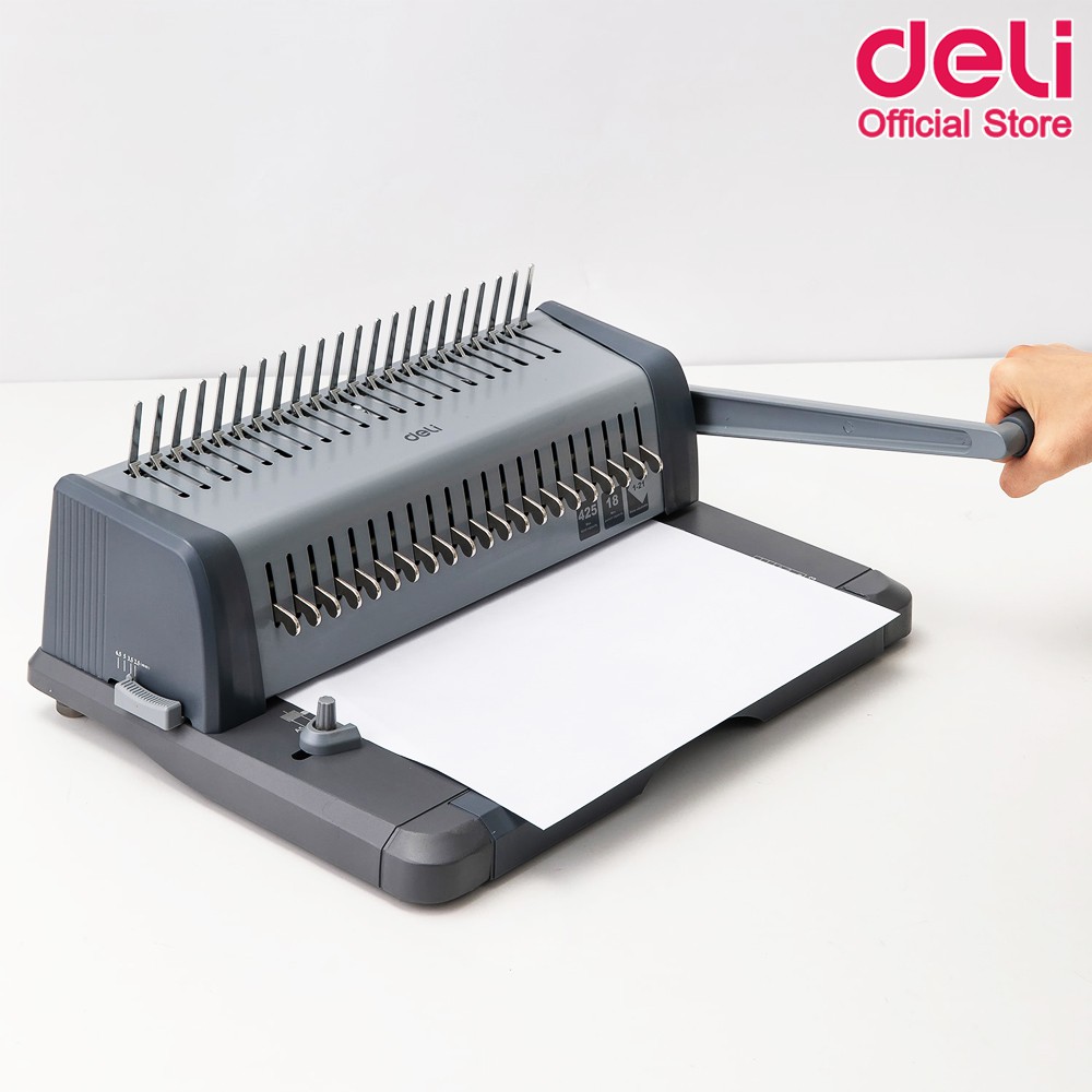 deli-3873-binding-machine-เครื่องเจาะกระดูกงูสำหรับเข้าเล่ม-รับประกันสินค้า-1-ปี-เครื่องเข้าเล่มกระดูกงู-อุปกรณ์สำนักงาน