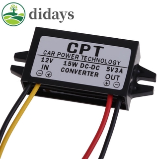 Didays 11 . 28 Dc To Dc ตัวแปลง Regulator 12 V To 5 V 3 A 15 W หน้าจอ Led สําหรับรถยนต์