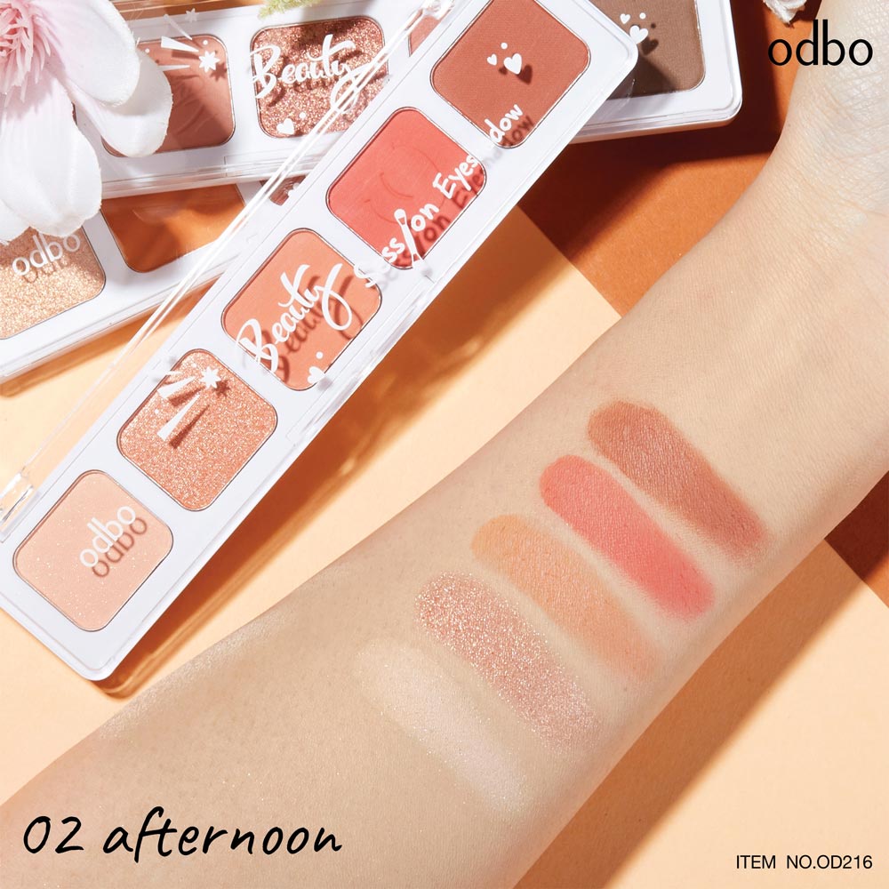 ภาพสินค้าพาเลทอายแชโดว์ 5 สีในตลับเดียว OD216 ODBO BEAUTY SESSION EYESHADOW จากร้าน tiratee บน Shopee ภาพที่ 3