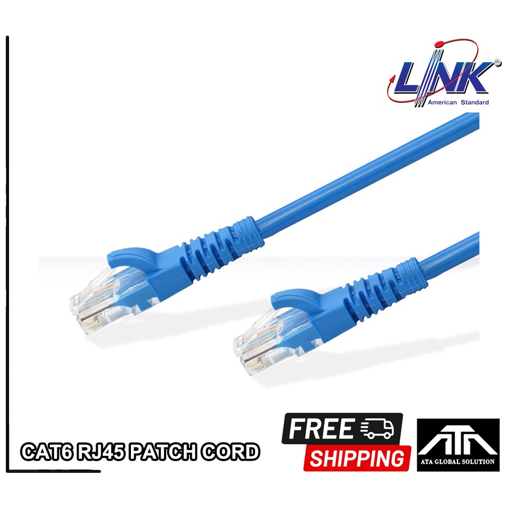 สายแลน LINK ( CAT 6 ) RJ45-RJ45 Patch Cord สีฟ้าแพ็ค 1 ชิ้น | Shopee ...