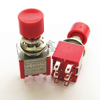 Push Button Switch 6 ขา 2A 250V NO NC C สวิตซ์รีเซ็ต กดติดปล่อยดับ กดดับปล่อยติด