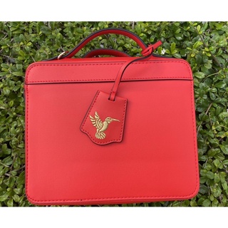 Estee Lauder Red Leather Box Bag 2021 ขนาดกระเป๋าประมาณ13x 28 x 28 cm