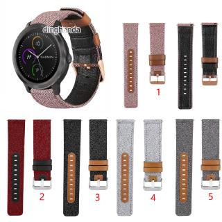 ภาพหน้าปกสินค้าสายหนังแท้ทำจากผ้าแคนวาส Garmin Vivoactive 3 music ที่เกี่ยวข้อง