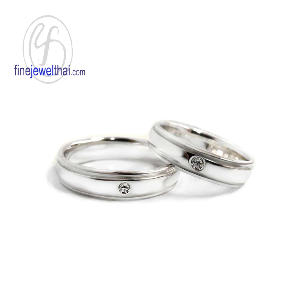 finejewelthai-แหวนเพชร-แหวนเงิน-แหวนคู่-เพชรสังเคราะห์-เงินแท้-couple-diamond-cz-silver-wedding-ring-gift-set66