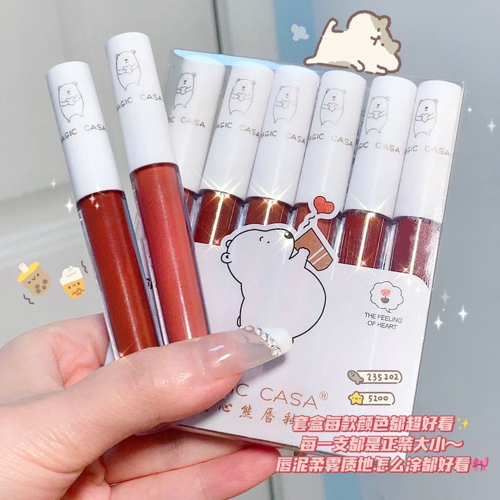 lip-starเครื่องสําอางลิปกลอสเนื้อmatte-ติดนานกันน้ํา-5ชิ้น-lipstick-set