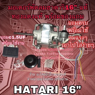 มอเตอร์พัดลมฮาตาริ hatari 16” ทองแดงแท้ พร้อมของแถม