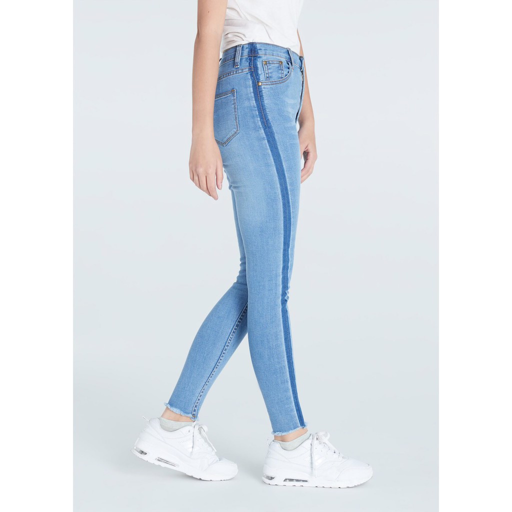 cc-jeans-016-s-5xl-กางเกงยีนส์ผู้หญิงแฟชั่น-เอวสูงยืด-ทรงเดฟ-ปลายขารุ๋ย-แถบข้าง-กางเกงผู้หญิง