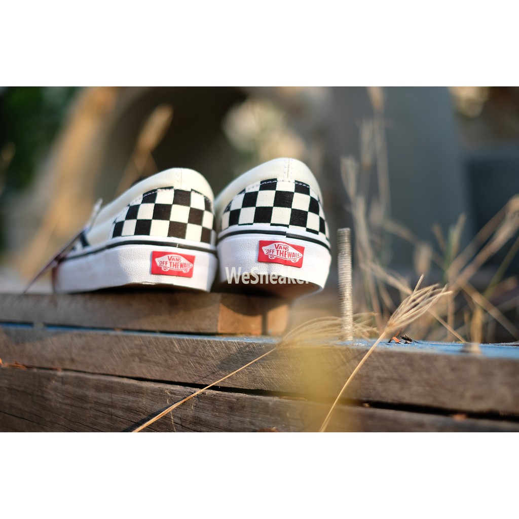 พร้อมส่ง-รองเท้าvans-slip-on-classic-checkerboard-black-off-white-check-ผู้ชาย-รุ่นฮิต