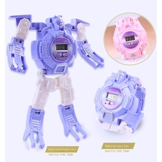ภาพขนาดย่อของสินค้านาฬิกาข้อมืออิเล็กทรอนิกส์ หุ่นยนต์หุ่นยนต์ Transformers ของเล่นสําหรับเด็กผู้ชาย และเด็กผู้หญิง