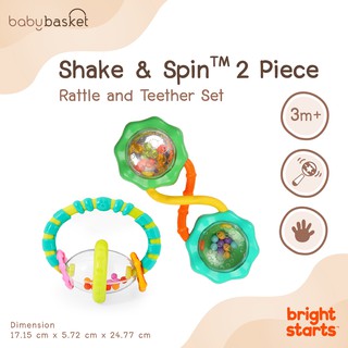 ของเล่นเด็ก ชุดของเล่นเขย่า Bright Starts Grabn Spin Barbell Rattle  ออกแบบมาให้เด็กจับถนัดมือ