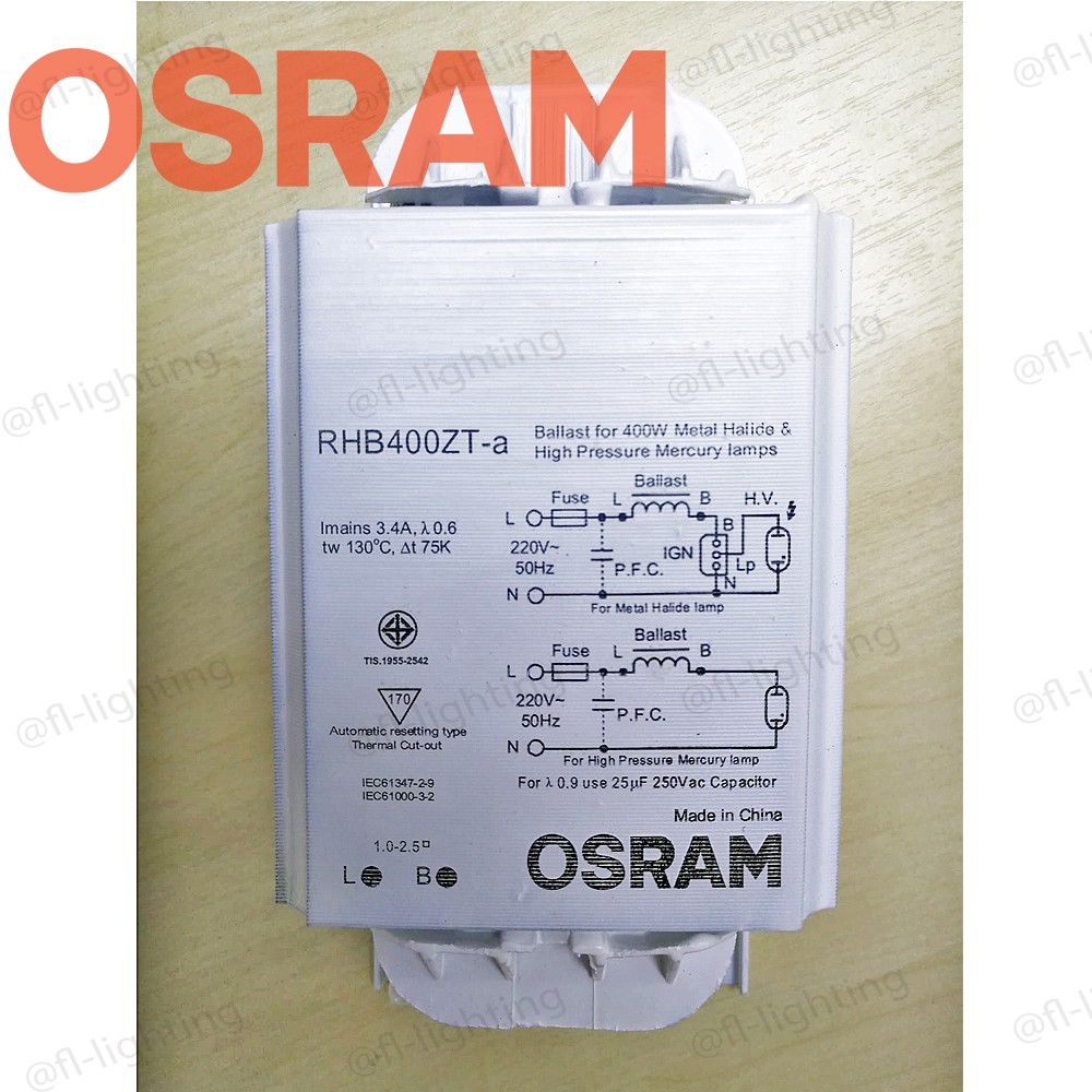 osram-บัลลาสต์แกนเหล็กสำหรับหลอดก๊าสความดันสูง-400w-รุ่น-rhb400zt-a-สำหรับหลอดแสงจันทร์-เมทัลฮาไลด์-400w