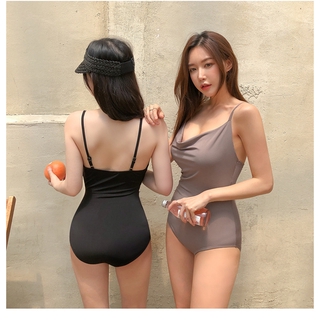 แฟชั่นเกาหลีผู้หญิง บิกินี่ Bikini เซ็กซี่ ผ้าเนื้อดี วันพีซ 2334#มีฟองและซับใน