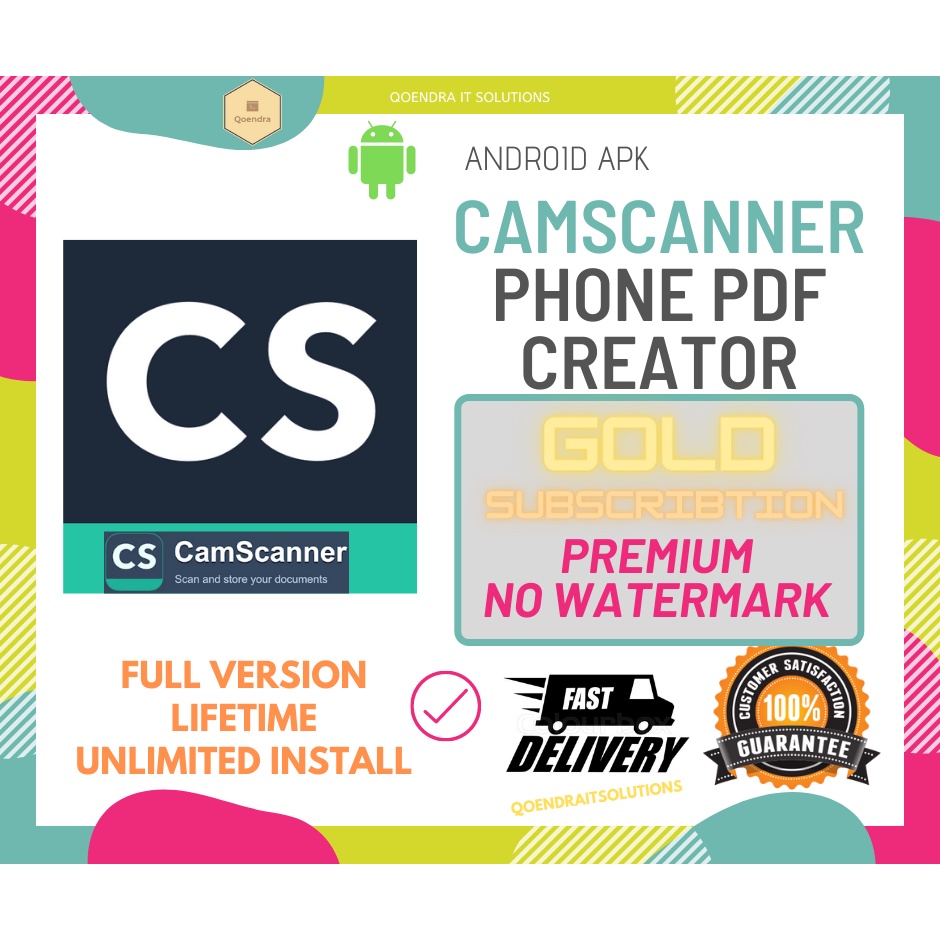 ภาพหน้าปกสินค้าCamScanner + Gold Subscription + Premium + No watermark  Lifetime  Full Version