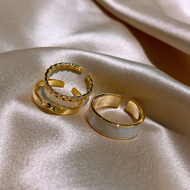 ภาพสินค้าชุดแหวน ปรับระดับได้ สไตล์ญี่ปุ่นและเกาหลี สำหรับผู้หญิง สีทอง จากร้าน yydz2.th บน Shopee ภาพที่ 8