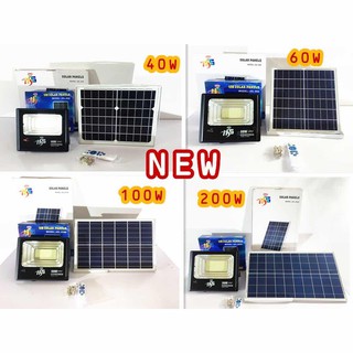 （NEW มีตัวแสดงเวลา）สปอตไลท์ โซล่าร์เซลล์ โคมไฟสปอตไลท์ โซล่าร์เซลล์ 40W-200W