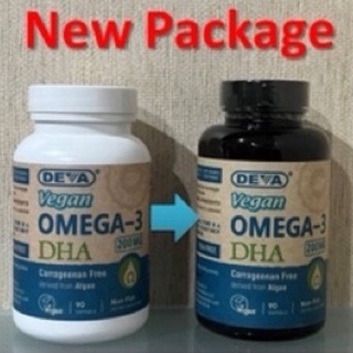 (((พร้อมส่ง)))  ฉลากใหม่ Deva Omega-3 DHA Vegan (90 Vegan softgels)