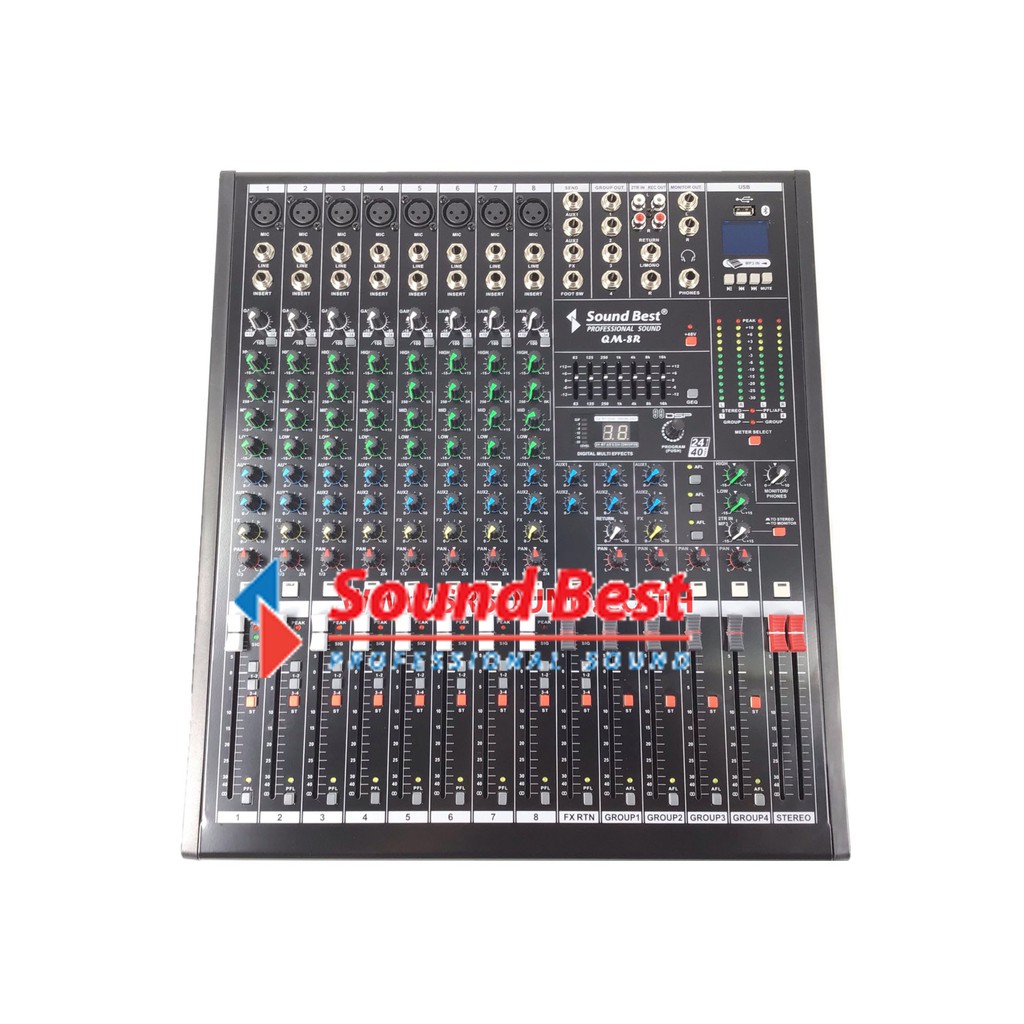 soundbest-รุ่น-qm-8r-มิกซ์เซอร์เครื่องผสมสัญญานเสียงที่มีความลงตัวสูง-สินค้าใหม่ทุกชิ้นรับรองของแท้100