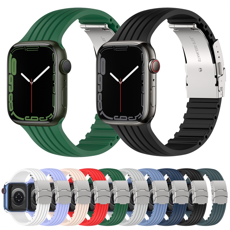 ราคาและรีวิวสายนาฬิกาข้อมือซิลิโคน สําหรับ Smart Watch band serie 8 7 6 SE 5 4 3 iwatch 49 มม. 45 มม. 44 มม. 42 มม. 41 มม. 40 มม. 38 มม. 45 มม.