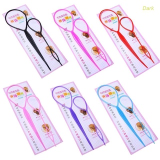 Dark 2 ชิ้น / เซต ผู้หญิง เด็กผู้หญิง หางม้า จัดแต่งทรงผม คลิป เครื่องมือ ยางรัดผม ถักเปีย อุปกรณ์ห่วงพลาสติก DIY ความงาม Ki