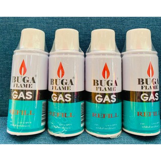 สินค้า แก๊สกระป๋อง แก๊สเติมไฟแช็ค (4 กระป๋อง)BUGA GAS REFILLกระป๋อง ขนาด130กรัม