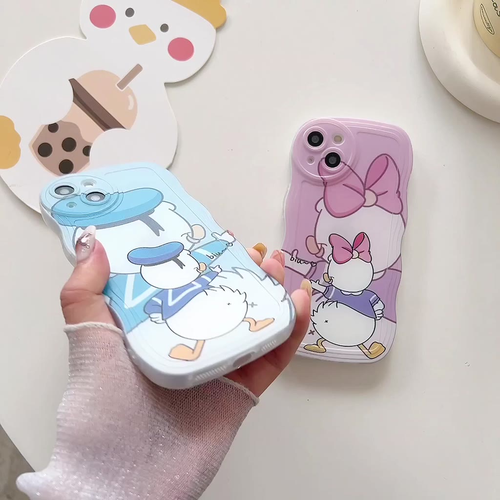 เคส-iphone-14-13-12-11-pro-max-x-xr-xs-max-8-7-6-6s-plus-iphone14-iphone13-iphone12-iphone11-8plus-7plus-transparent-wave-daisy-donald-duck-soft-case