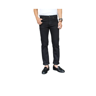 ใส่โค้ด GDZSEP1 ลด 15% Golden Zebra Jeans กางเกงยีนส์ขากระบอกเล็กผ้ายืดสีดำ (Size เอว 28-44)
