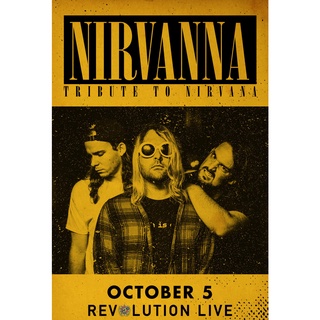 โปสเตอร์ Nirvana เนอร์วานา Kurt Cobain เคิร์ท โคเบน Music Poster โปสเตอร์ติดผนัง ตกแต่งผนัง ตกแต่งบ้าน  รูปภาพติดห้อง