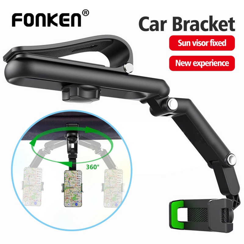 ภาพหน้าปกสินค้าFONKEN ที่วางมือถือ GPS แบบหมุนได้ 360 องศา สำหรับติดที่บังแดดในรถยนต์